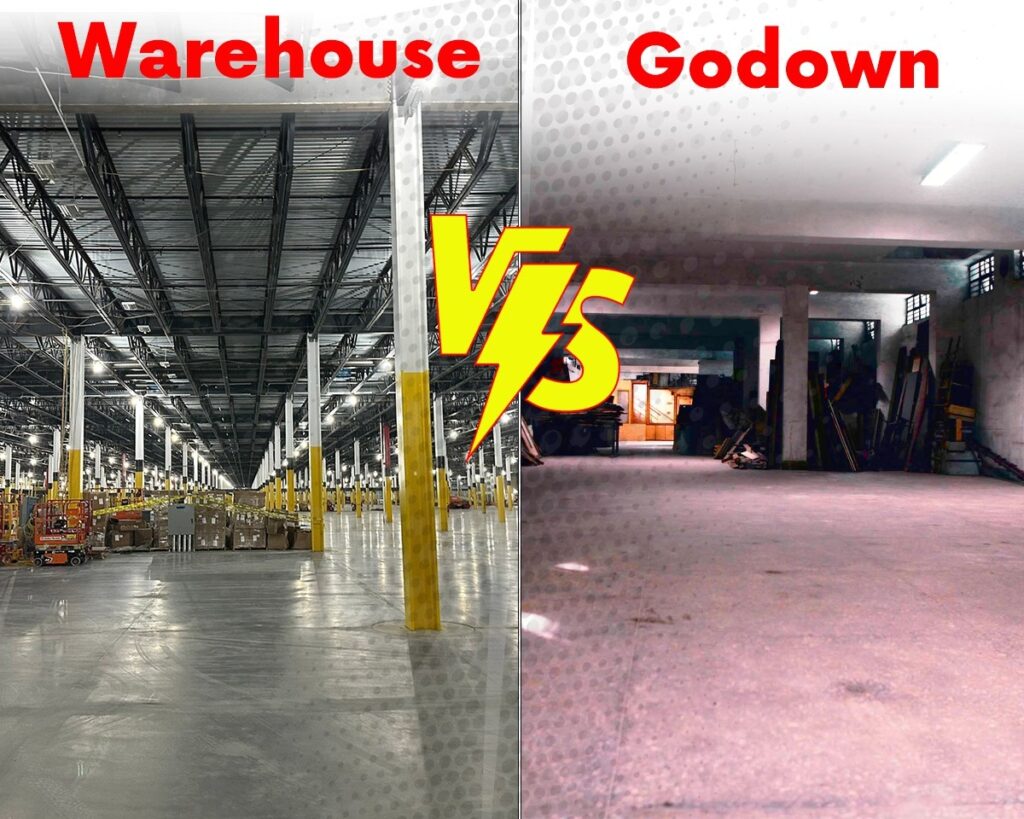 Are a warehouse and a godown different, or are they the same thing?